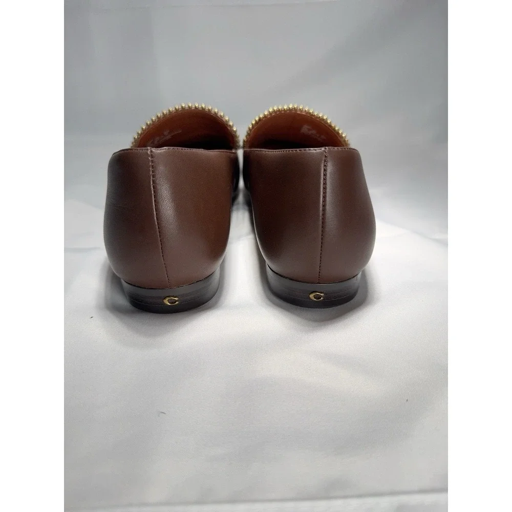 Coach Harper Beadchain Trim Leather Loafers Size 9.5 Women's Shoes‎ Msrp $500